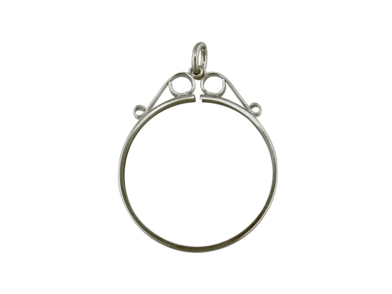 Sterling Silver Coin Mount British Shilling 1/- Scroll Top Pendant, 100% Recycled Silver
