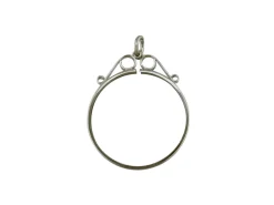Sterling Silver Coin Mount 6d Scroll Top Pendant, 100% Recycled Silver