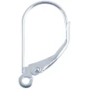 Sterling Silver Continental Ear Wire, Plain Wire With Open Loop For Drop Decoration