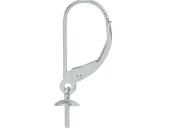 Sterling Silver Continental Ear Wire, 4mm Cup, Plain Wire With A Drop Cup