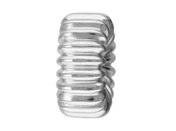 Sterling Silver Corrugated Flat 4mm Beads Pack of 10, With Straight Corrugated Pattern