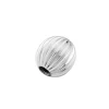 Sterling Silver Corrugated Round 4mm 2 Hole Beads Pack of 5