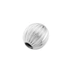 Sterling Silver Corrugated Round 3mm 2 Hole Beads Pack of 5