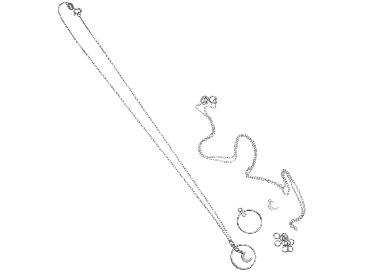 Sterling Silver Crescent Moon Pendant Kit