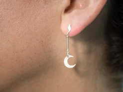 Sterling Silver Crescent Moon Connector 10mm