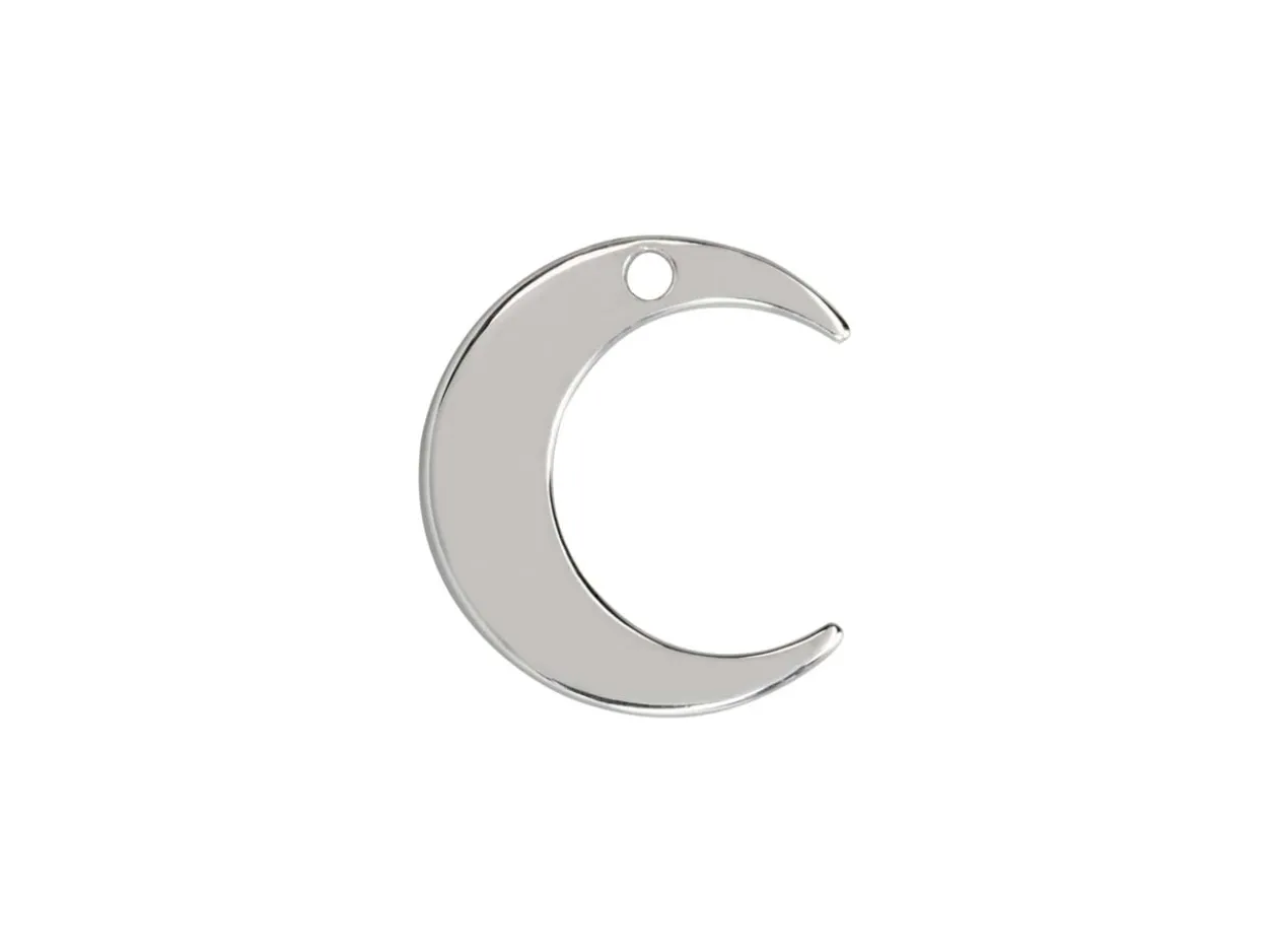 Sterling Silver Crescent Moon Connector 15mm