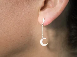Sterling Silver Crescent Moon Connector 20mm