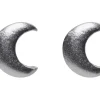Sterling Silver Crescent Moon Stud Earrings