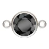 Sterling Silver Cubic Zirconia Bezel Connector Black 6mm