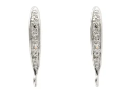 Sterling Silver Cubic Zirconia Stone Set Hookwire With Ring Pack of 2