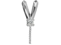Sterling Silver Cubic Zirconia Set Rabbit Bail With Pin