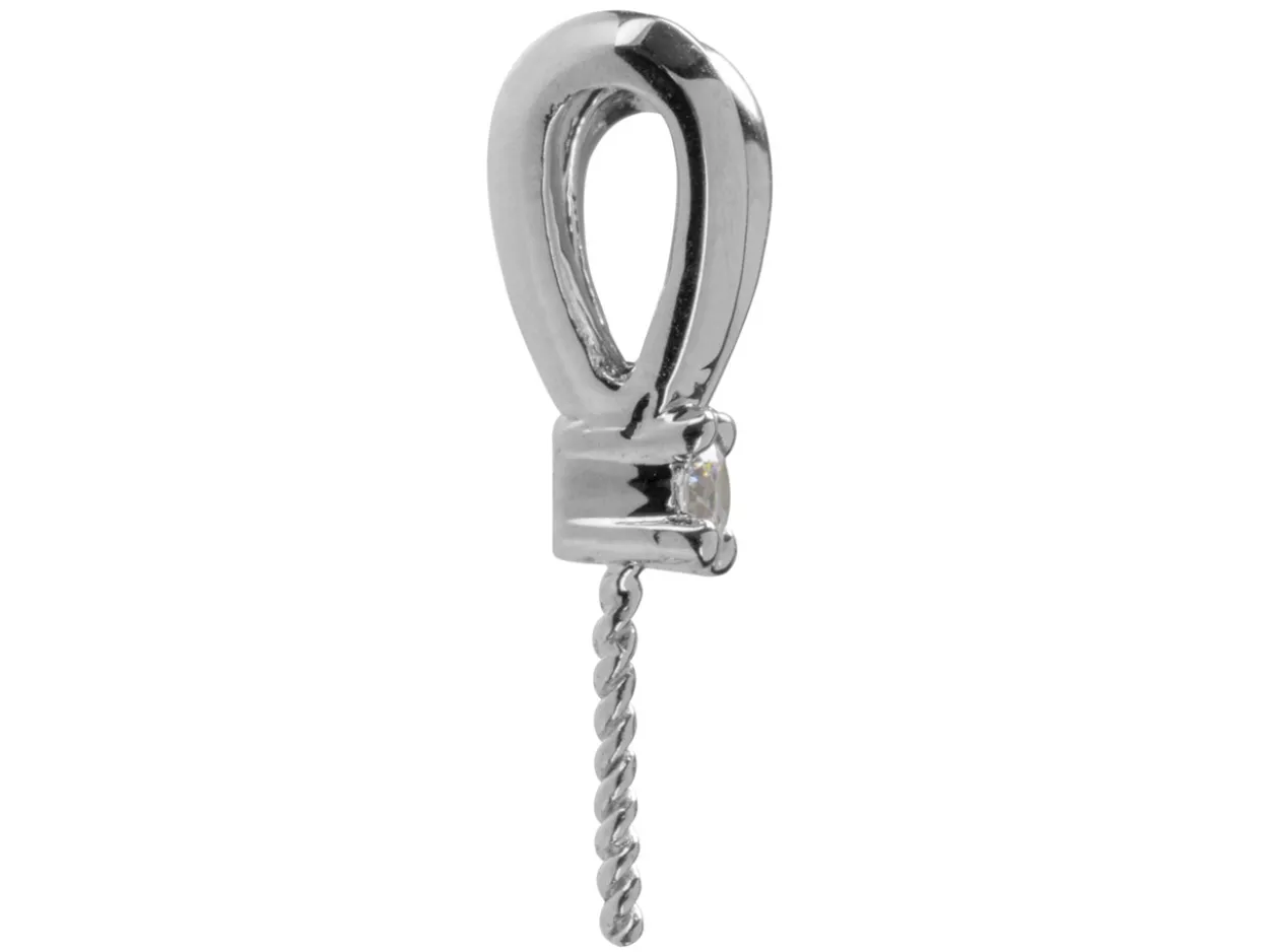 Sterling Silver Cubic Zirconia Set Rabbit Bail With Pin