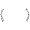 Sterling Silver Cubic Zirconia Bar Design Stud Earrings