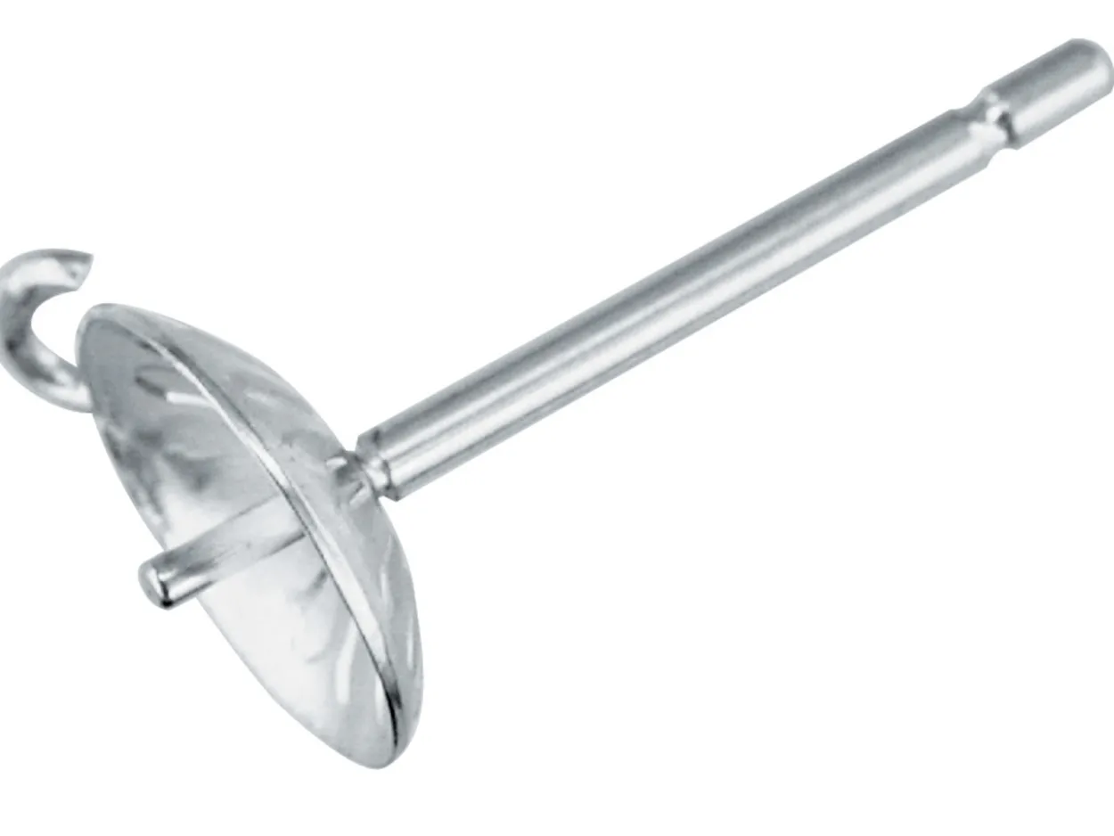 Sterling Silver Cup Peg Post Ring Pack of 10, 6mm, 302