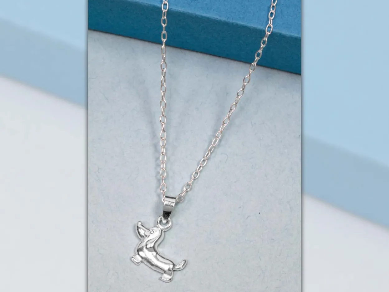 Sterling Silver Dachshund Design Pendant