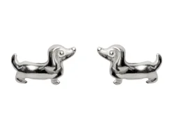Sterling Silver Dachshund Design Earrings