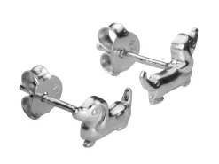 Sterling Silver Dachshund Design Earrings
