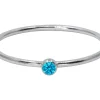 Sterling Silver December Birthstone Stacking Ring 2mm Swiss Blue Cubic Zirconia