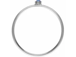 Sterling Silver December Birthstone Stacking Ring 2mm Swiss Blue Cubic Zirconia