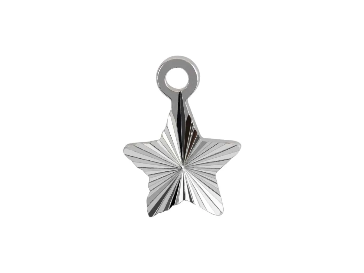 Sterling Silver Diamond Cut Star Blank 7mm