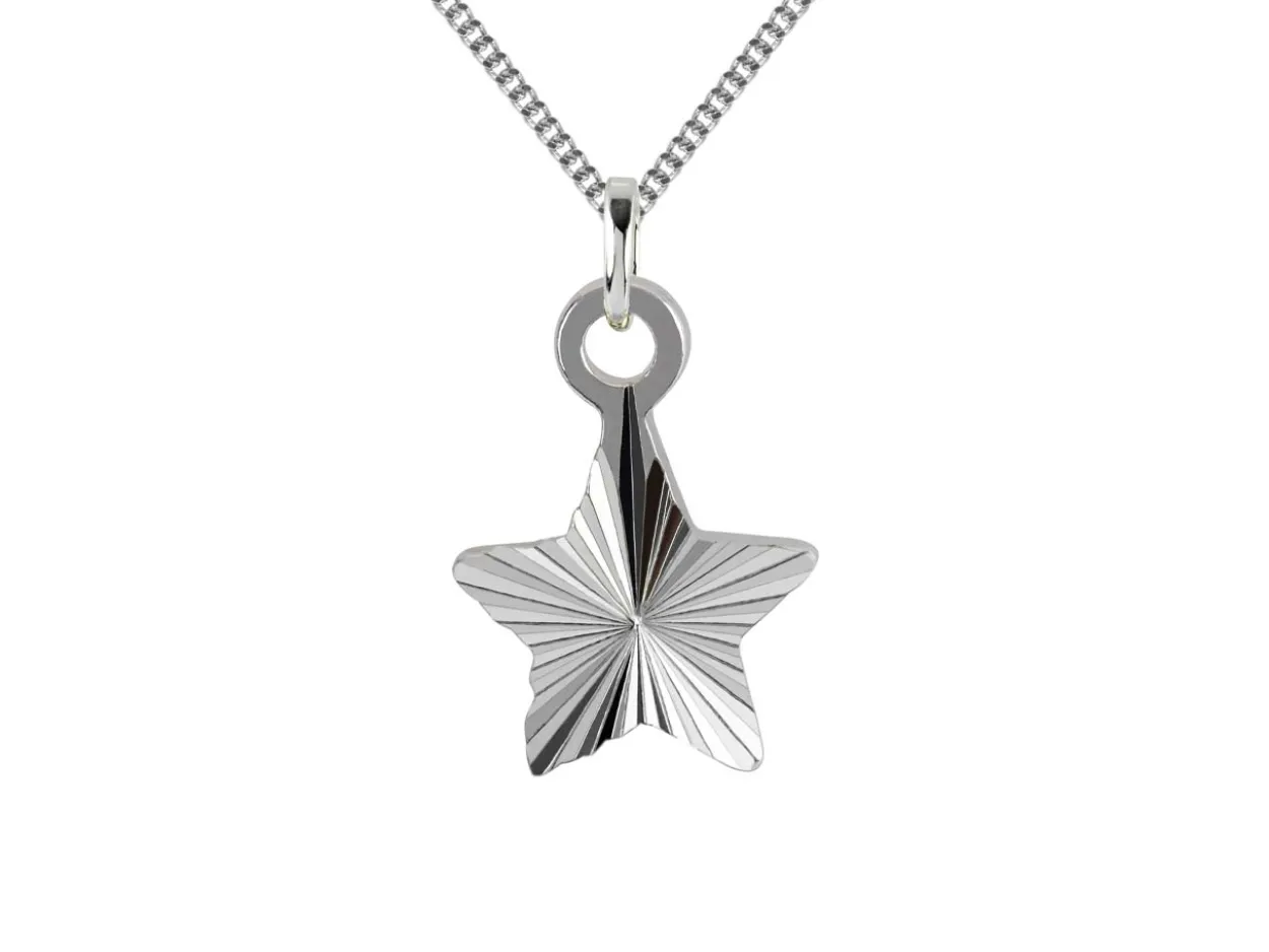 Sterling Silver Diamond Cut Star Blank 7mm