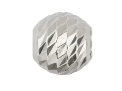 Sterling Silver Diamond Faceted Round Bead 4mm