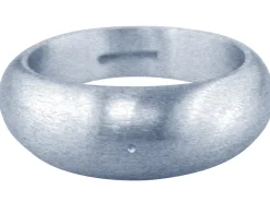 Sterling Silver Domed Ring Plain Hallmarked Widest Point 8mm Size P Hollowed Back With Centre Punch Mark