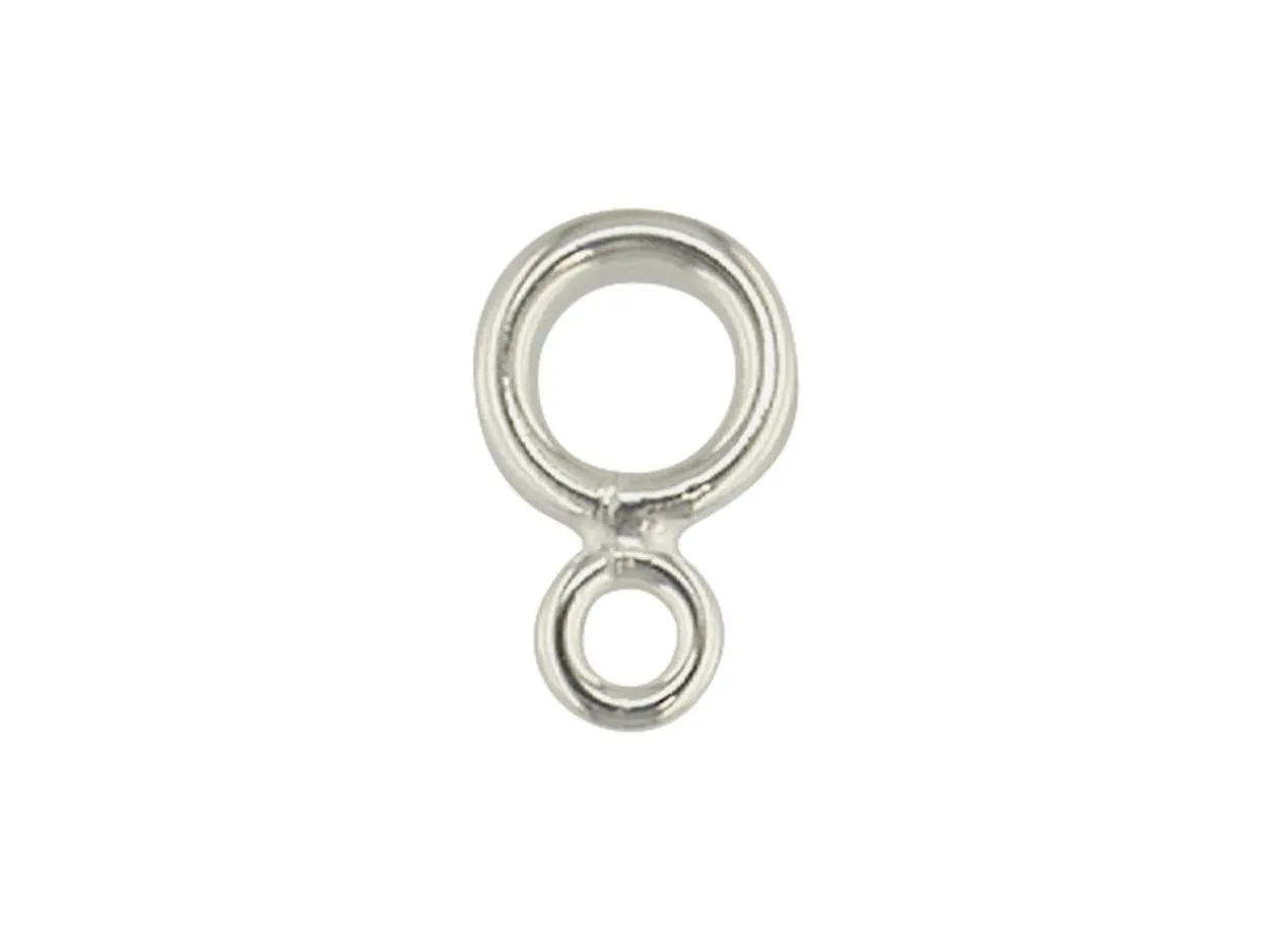 Sterling Silver Double Closed Jump Ring Pack of 10, Small Ring 2.6mm, Large Ring 4.5mm
