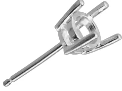 Sterling Silver Double Gallery Ear Stud 25pt, 4 Claw