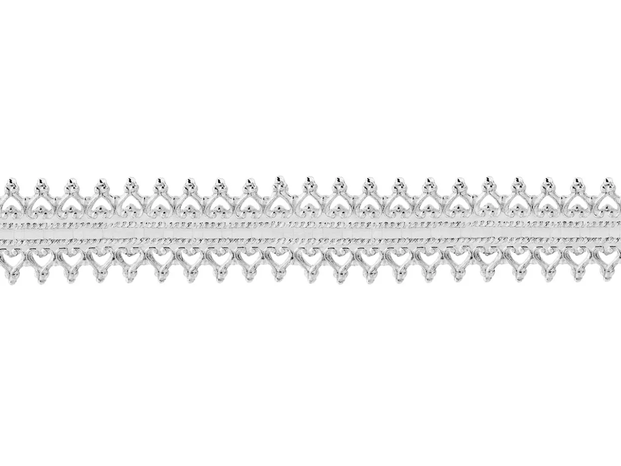 Sterling Silver Double Inverted Heart Gallery Strip 8.5mm