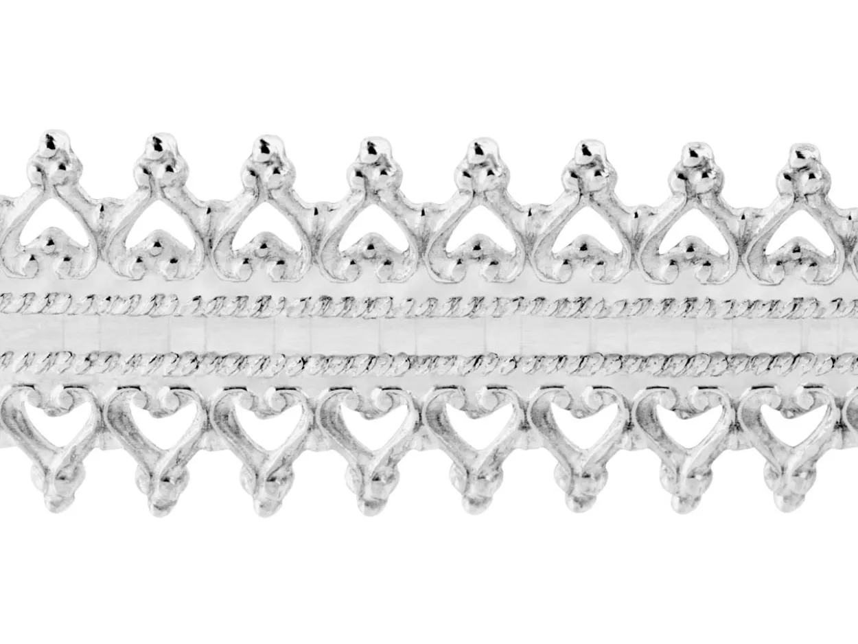 Sterling Silver Double Inverted Heart Gallery Strip 8.5mm
