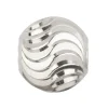 Sterling Silver Double Moon Cut Round 6mm Bead