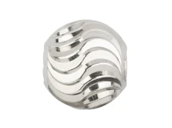 Sterling Silver Double Moon Cut Round 6mm Bead