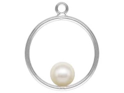 Sterling Silver Drop Round With Peg Inside 15mm