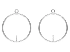 Sterling Silver Drop Round With Peg Inside 20mm