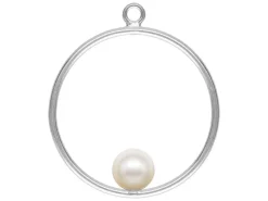 Sterling Silver Drop Round With Peg Inside 20mm