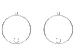 Sterling Silver Drop Round With 4mm Bezel Inside 25mm