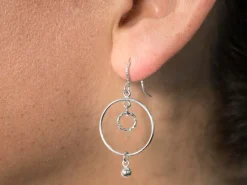 Sterling Silver Drop Round With Closed Jump Ring Inside 20mm