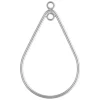 Sterling Silver Drop Teardrop With Closed Jump Ring Inside 29mm X 20mm