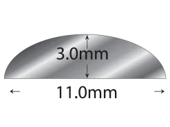 Sterling Silver D Shape Wire 11.00mm X 3.00mm 2620, Fully Annealed, 100% Recycled Silver