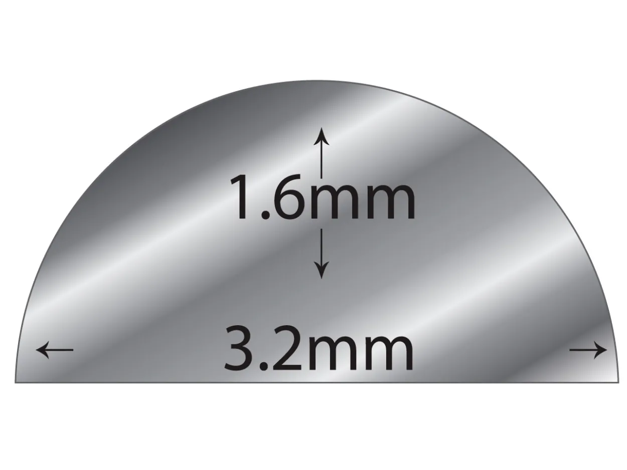Sterling Silver D Shape Wire 3.2mm X 1.6mm Fully Annealed, 100% Recycled Silver
