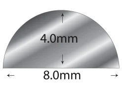 Sterling Silver D Shape Wire 8.00mm X 4.00mm 2619, Fully Annealed, 100% Recycled Silver