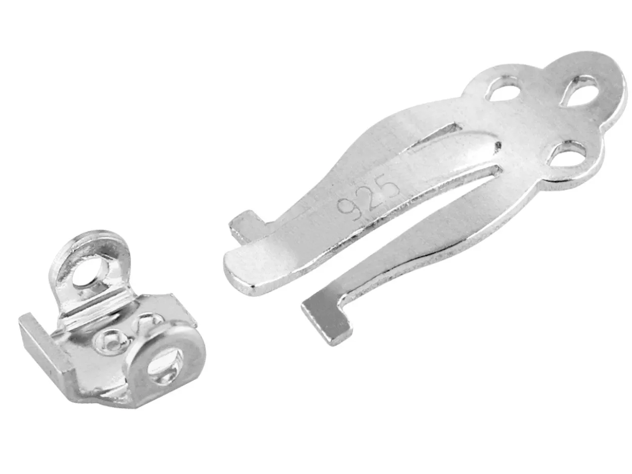 Sterling Silver Ear Clip Flat Stamped, Large Unassembled