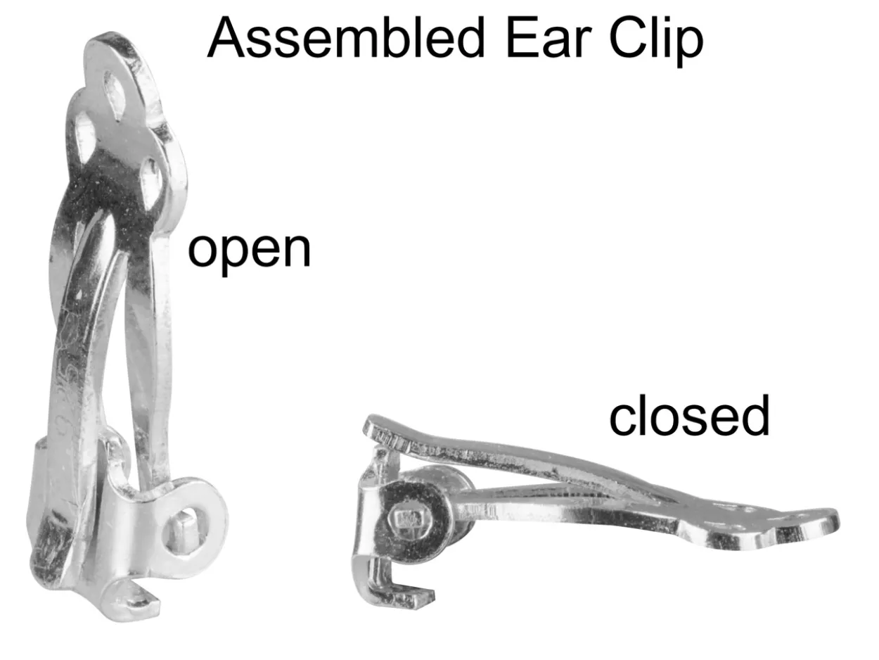 Sterling Silver Ear Clip Flat Stamped, Large Unassembled