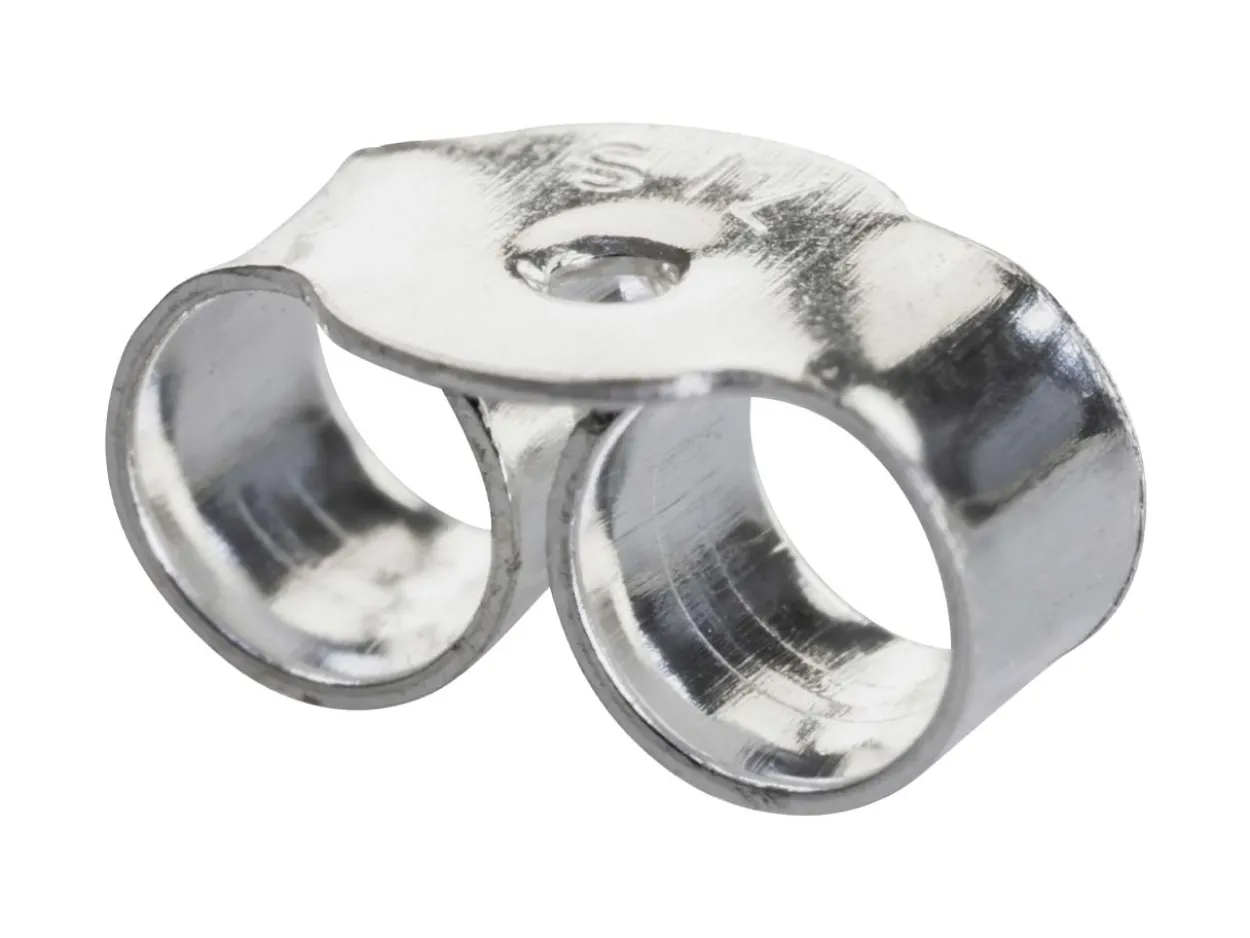 Sterling Silver Earring Back Scroll Medium Pack of 20, 100% Recycled Silver