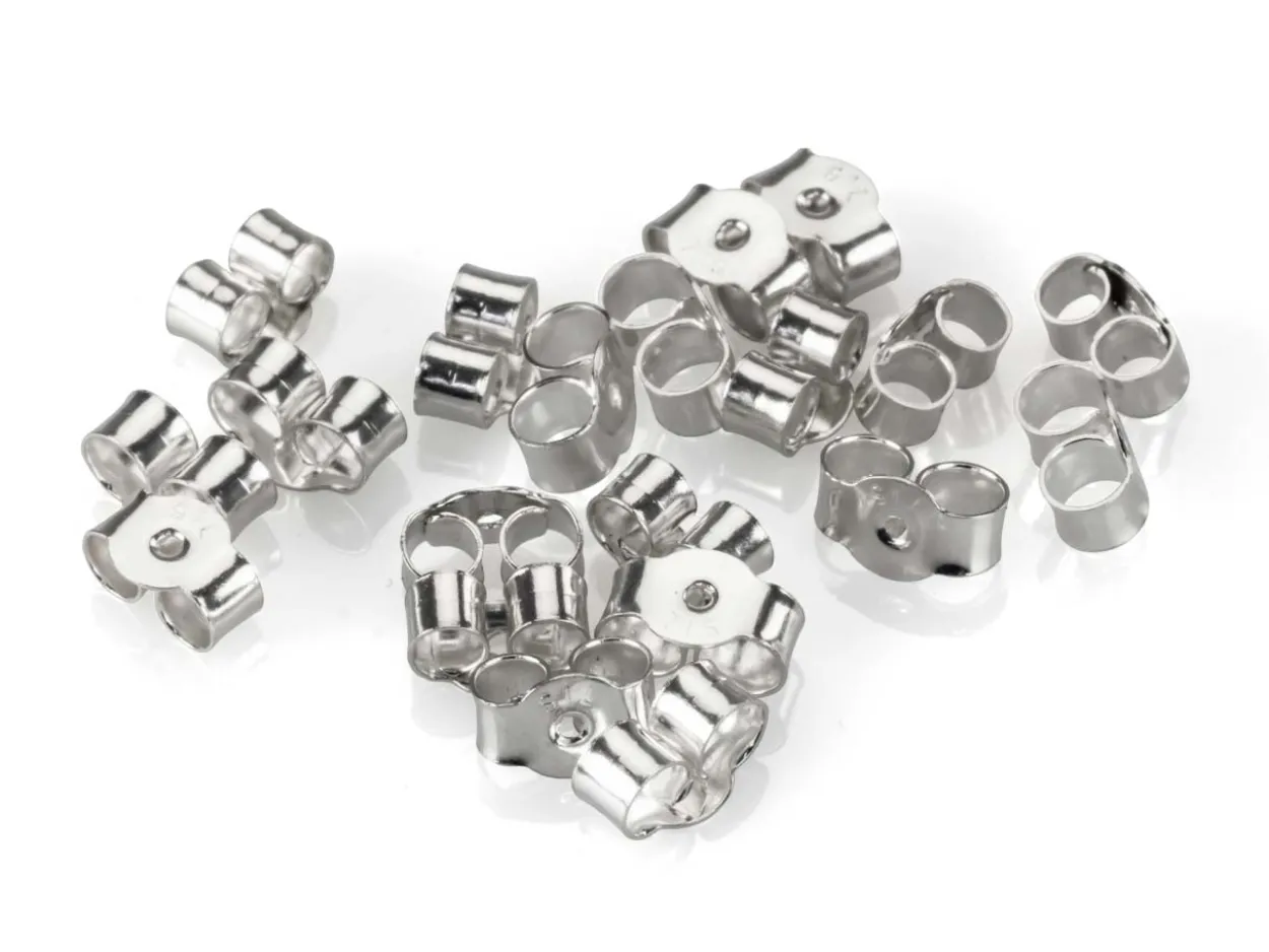 Sterling Silver Earring Back Scroll Medium Pack of 20, 100% Recycled Silver