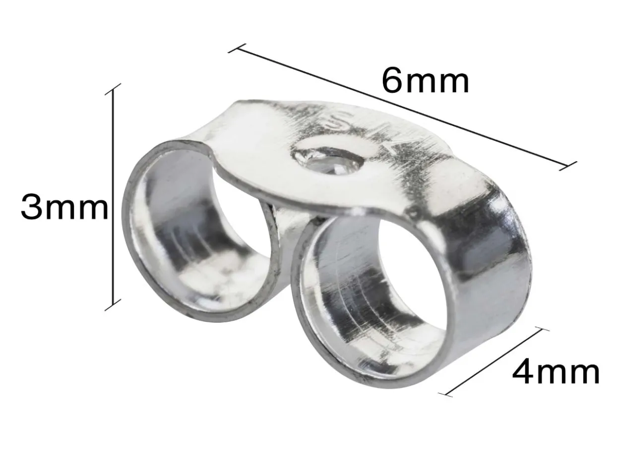 Sterling Silver Earring Back Scroll Medium Pack of 20, 100% Recycled Silver