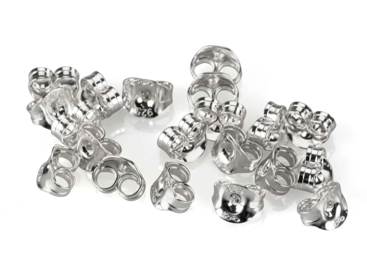 Sterling Silver Earring Back Scroll Small Pack of 20