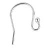 Sterling Silver Earring Hook Wire, Pack of 20, With Bead And Loop