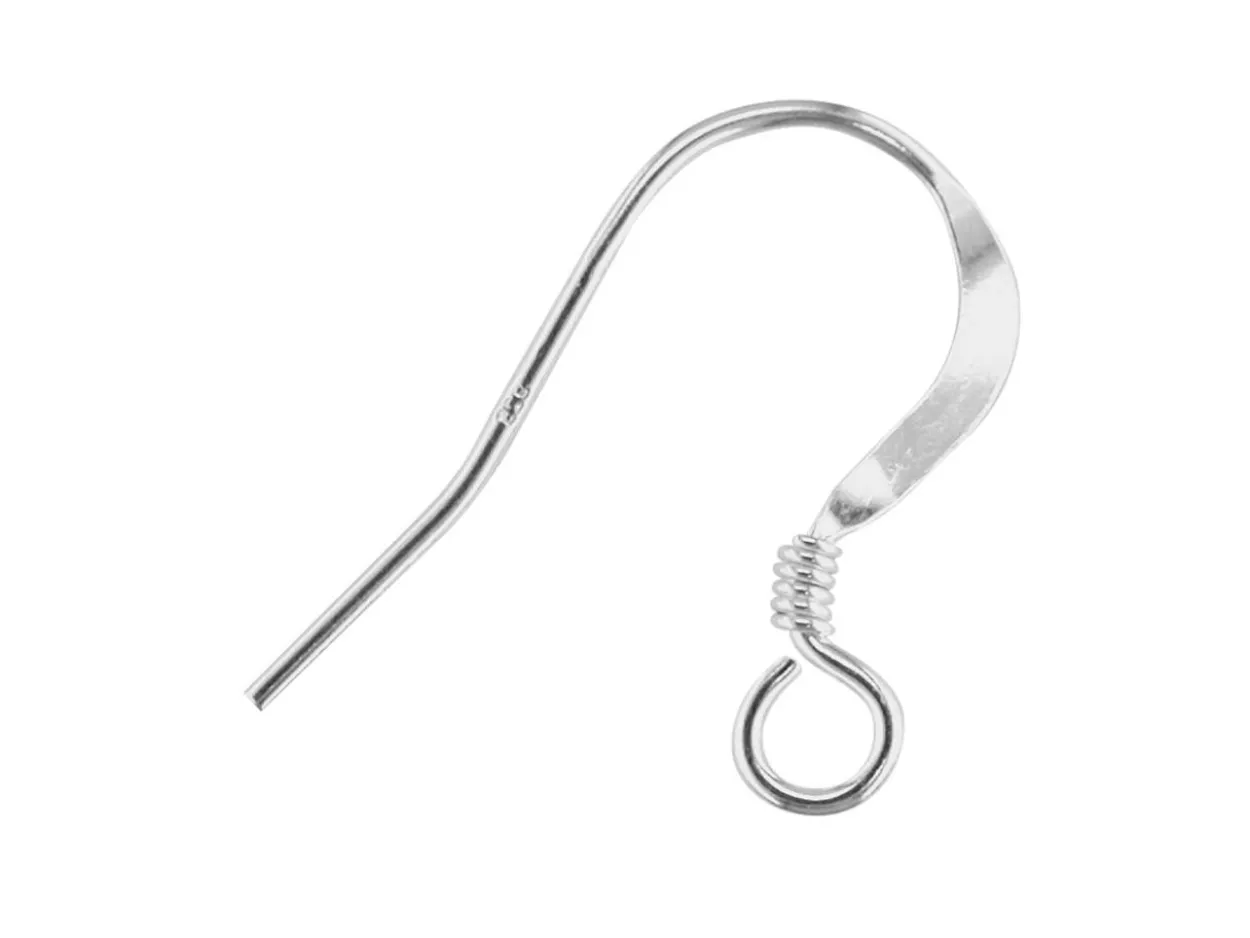 Sterling Silver Earring Hook Wire, Pack of 20, No Bead